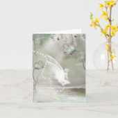 Sur une carte vierge de matin gris (Fleur jaune)