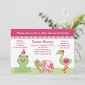 Sur une invitation à un Baby shower d'étang/tortue (Debout devant)