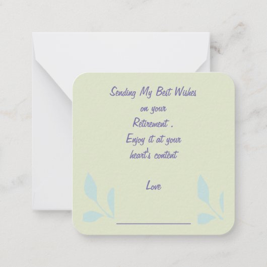 Sur votre carte de note de retraite : (Dos)