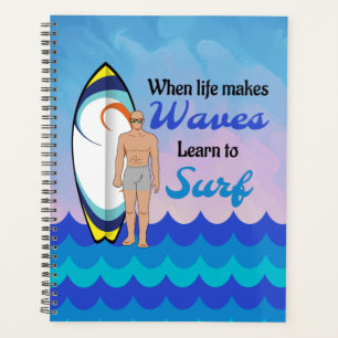 Surboard Ocean Waves Blue Motivational Quote
