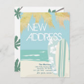 SuRboards Tropical Beach Blue Bewegende Aankondigi Aankondigingskaart (Voorkant / Achterkant)