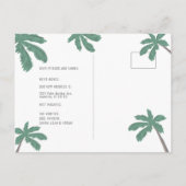 SuRboards Tropical Beach Blue Bewegende Aankondigi Aankondigingskaart (Achterkant)