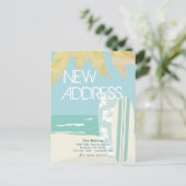 SuRboards Tropical Beach Blue Bewegende Aankondigi Aankondigingskaart (Staand voorkant)