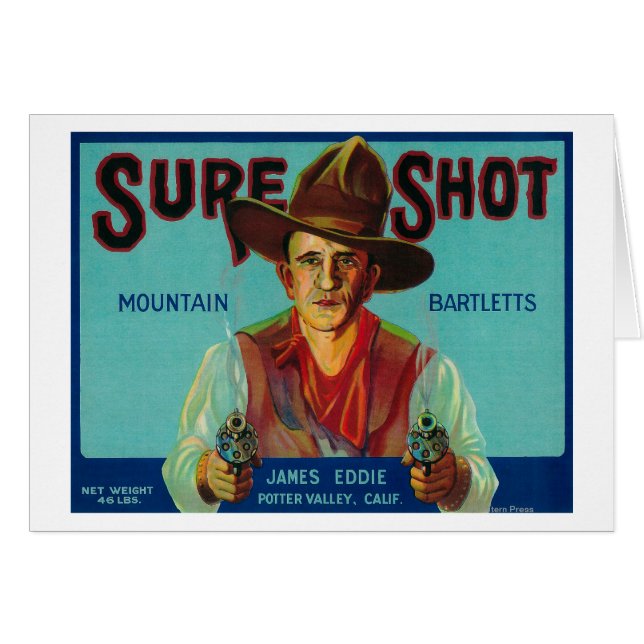 Sure Shot Pear Crate LabelPotter Valley, CA (Voorkant Horizontaal)