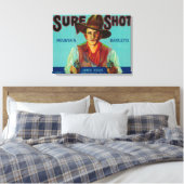 Sure Shot Pear Crate LabelPotter Valley, CA Canvas Afdruk (Insitu (Slaapkamer))