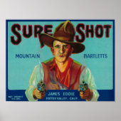 Sure Shot Pear Crate LabelPotter Valley, CA Poster (Voorkant)