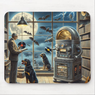 Surealistische vinyl, rottweiler muismat
