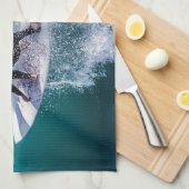 Surf 12 serviettes de cuisine (Quart Plié)