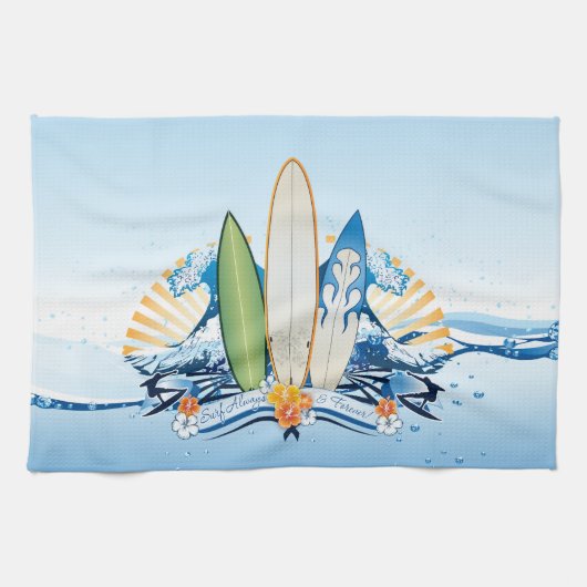 Surf 2 serviettes de cuisine (Horizontal)