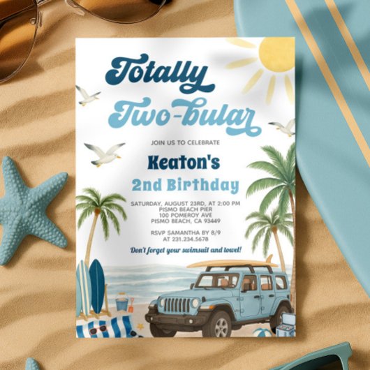Surf 2e Invitation à l'anniversaire - Totalement d