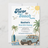 Surf 2e Invitation anniversaire - Deux plages (Devant)