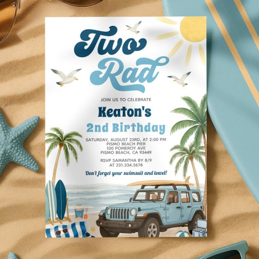 Surf 2e Invitation anniversaire - Deux Rad