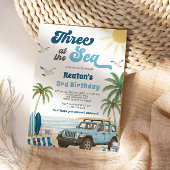 Surf 3e Invitation d'anniversaire - Trois en mer
