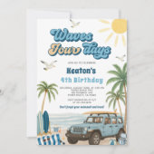 Surf 4e Invitation anniversaire - Vagues Quatre Jo (Devant)