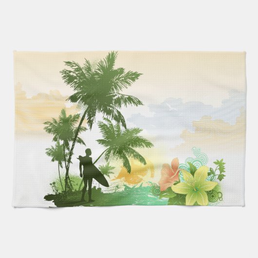 Surf 6 serviettes de cuisine (Horizontal)