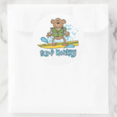Surf aap ronde sticker (Tas)