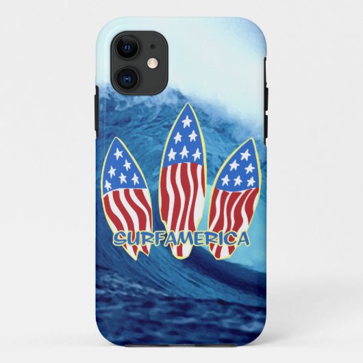 Surf America Surfboards Wave iPhone 5 Coque (Dos)