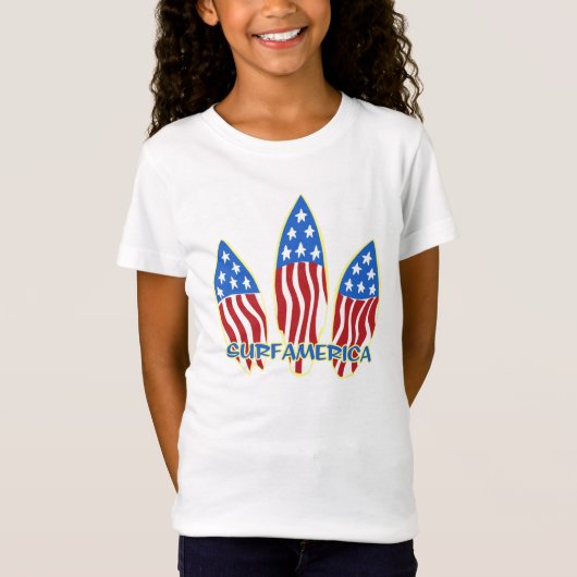 Surf Amerika Meisjes T-shirts (Voorkant)