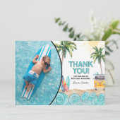 Surf Anniversaire Carte de remerciements (Debout devant)