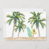 Surf Anniversaire Carte de remerciements (Dos)