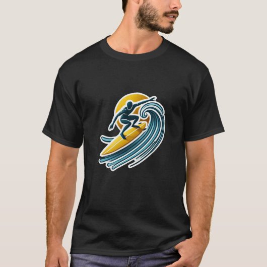 Surf attraper un T-shirt à vague (Devant)