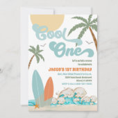 Surf Beach 1st Birthday Invitation (Devant)