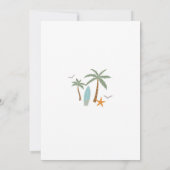 Surf Beach 1st Birthday Invitation Kaart (Achterkant)