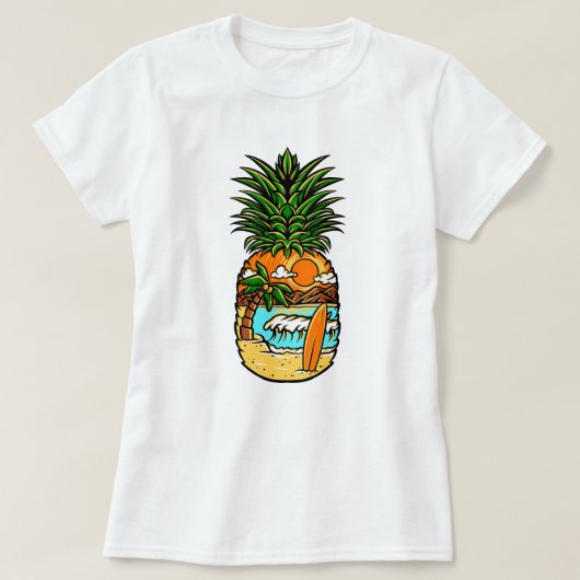 Surf Beach Ananas T-Shirt (Design devant)