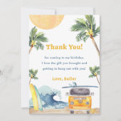 Surf Beach Anniversaire Carte de remerciements (Devant)