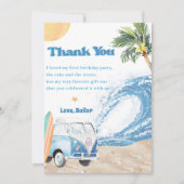 Surf Beach Anniversaire Carte de remerciements (Devant)