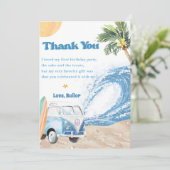 Surf Beach Anniversaire Carte de remerciements (Debout devant)
