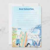 Surf Beach Anniversaire Carte de remerciements (Devant)