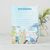 Surf Beach Anniversaire Carte de remerciements (Debout devant)