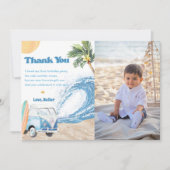 Surf Beach Anniversaire Carte de remerciements (Devant)