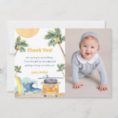 Surf Beach Anniversaire Carte de remerciements (Devant)