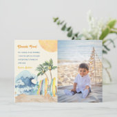 Surf Beach Anniversaire Carte de remerciements (Debout devant)