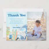 Surf Beach Anniversaire Carte de remerciements pho (Devant)