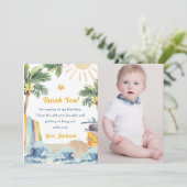 Surf Beach Anniversaire Carte de remerciements pho (Debout devant)