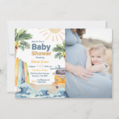Surf Beach Baby shower Photo Invitation (Devant)
