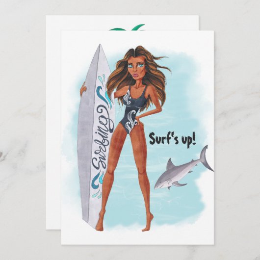 Surf Beach Bachelorette Kaart (Voorkant / Achterkant)