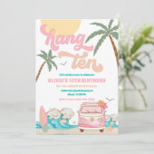 Surf Beach Birthday Party Invitation (Debout devant)