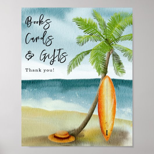 Surf beach - Boeken kaarten en geschenken Poster (Voorkant)