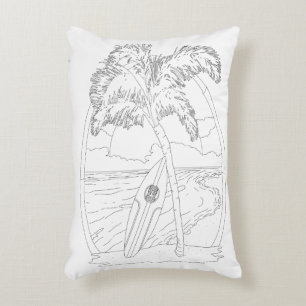 Surf Beach Coussin de couleur adulte