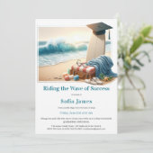 Surf Beach Graduation Party Invitation (Debout devant)