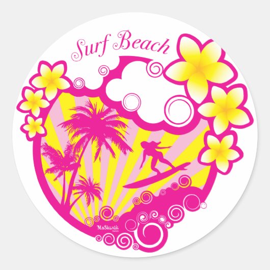 Surf Beach Stickers (Voorkant)