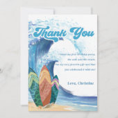 Surf Beach Verjaardagsfeestje Dank je kaart (Voorkant)