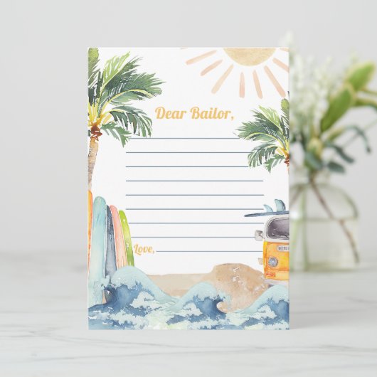 Surf Beach Verjaardagsfeesttijd Capsule Note Kaart (Staand voorkant)