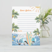 Surf Beach Verjaardagsfeesttijd Capsule Note Kaart (Staand voorkant)