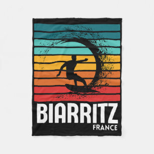Surf Biarritz Frankrijk Strand Vintage Retro Surfe Fleece Deken