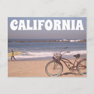 Surf Bicycle California Beach Briefkaart